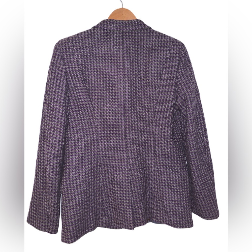 Luciano Barbera Made In Italy Wool Houndstooth Blazer Size  IT 46/ US 10 - Picture 2 of 9